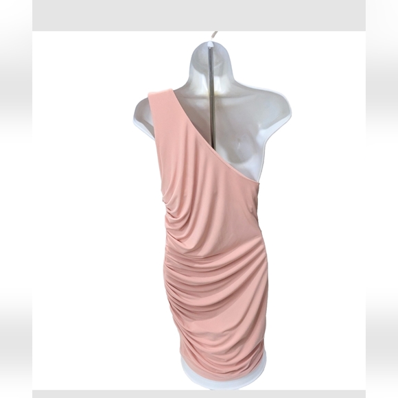 Michael Costello X Revolve Kimberly One Shoulder Mini Dress Bodycon Ruched L - Picture 6 of 13